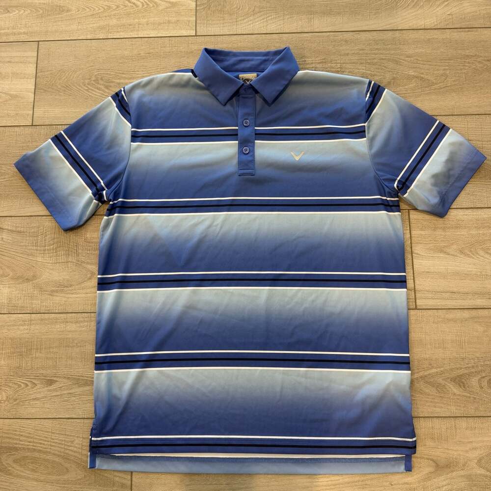 Callaway Opti-Dri Mens M Blue White Striped Golf